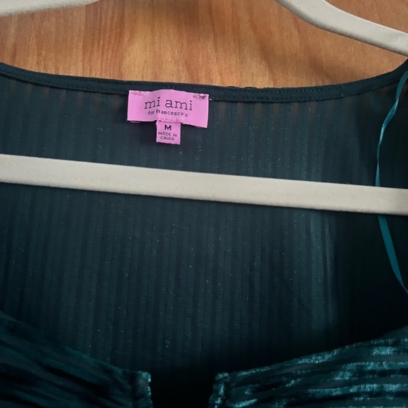 Mi Ami Deep Green velvet bodysuit - Picture 3 of 10